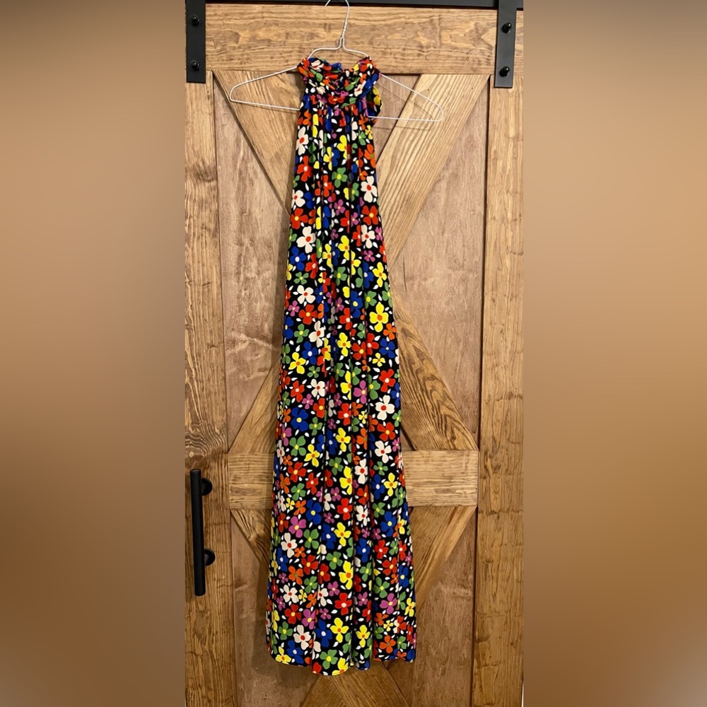 Anthropologie floral halter jumpsuit